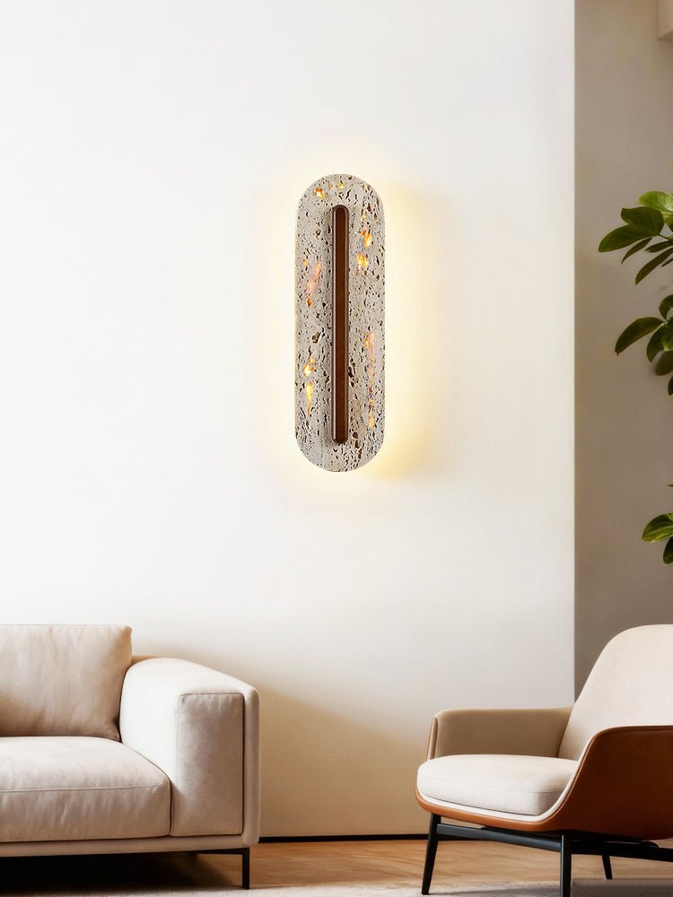 Cato Bellamont Minimalist Beige Travertine Wall Lamp
