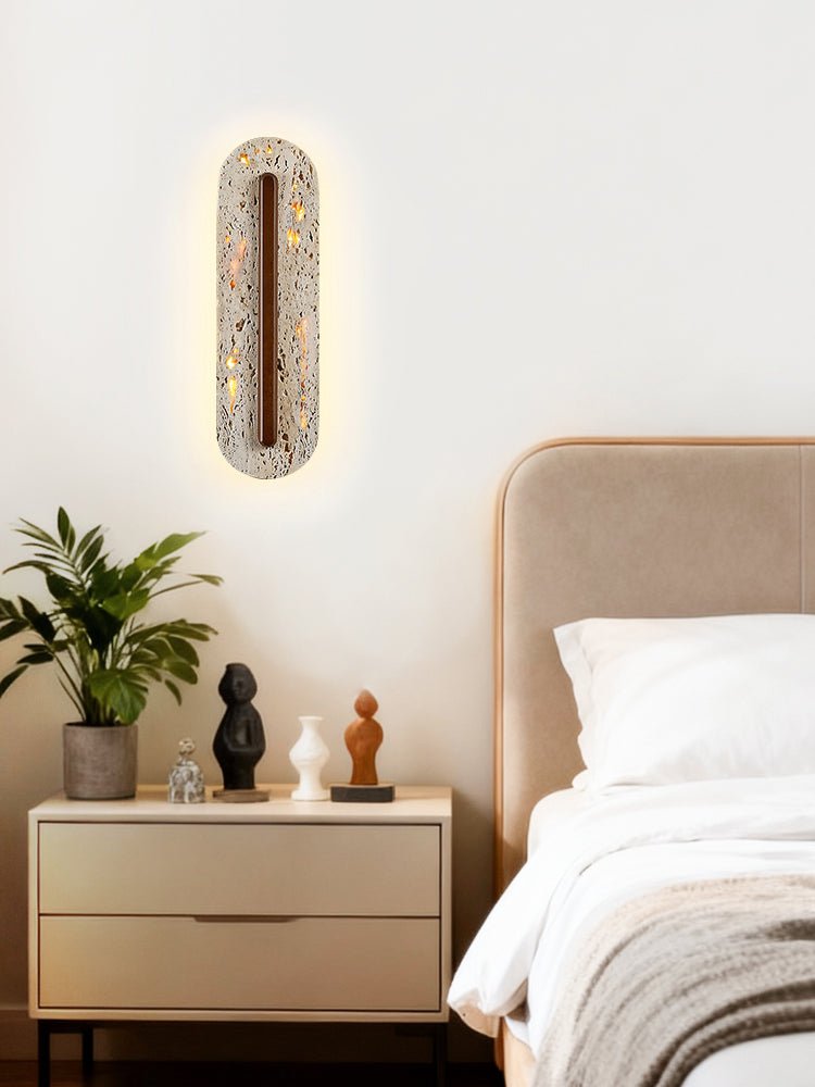 Cato Bellamont Minimalist Beige Travertine Wall Lamp