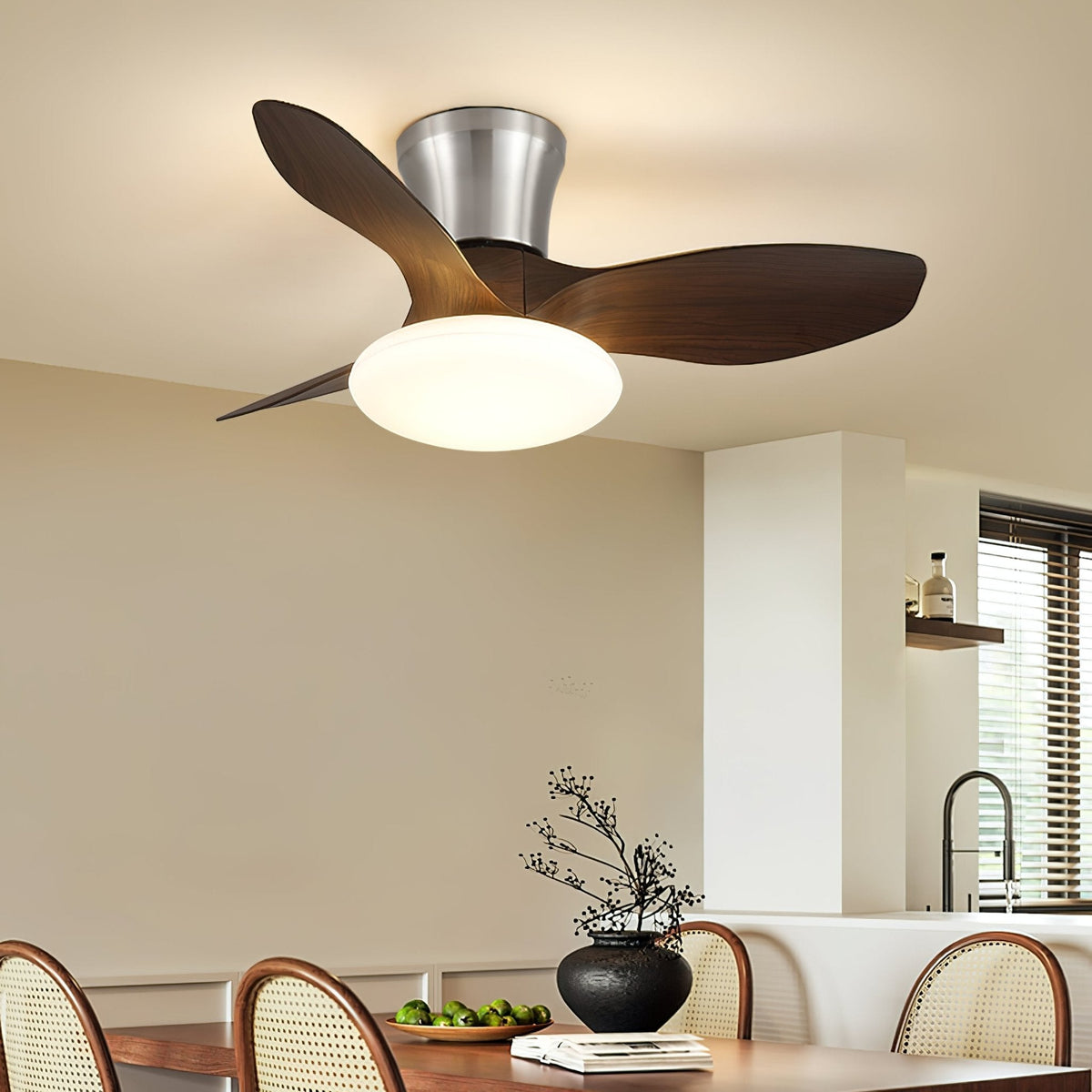 Velora Modern Wood Ceiling Fan Light