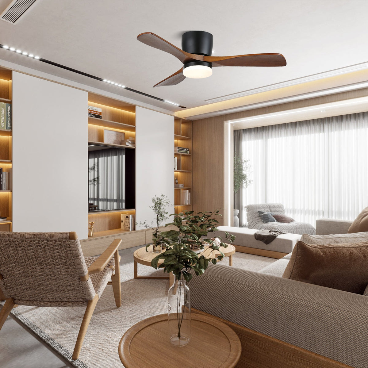 Matteo Wooden 42"/52" Ceiling Fan With Light