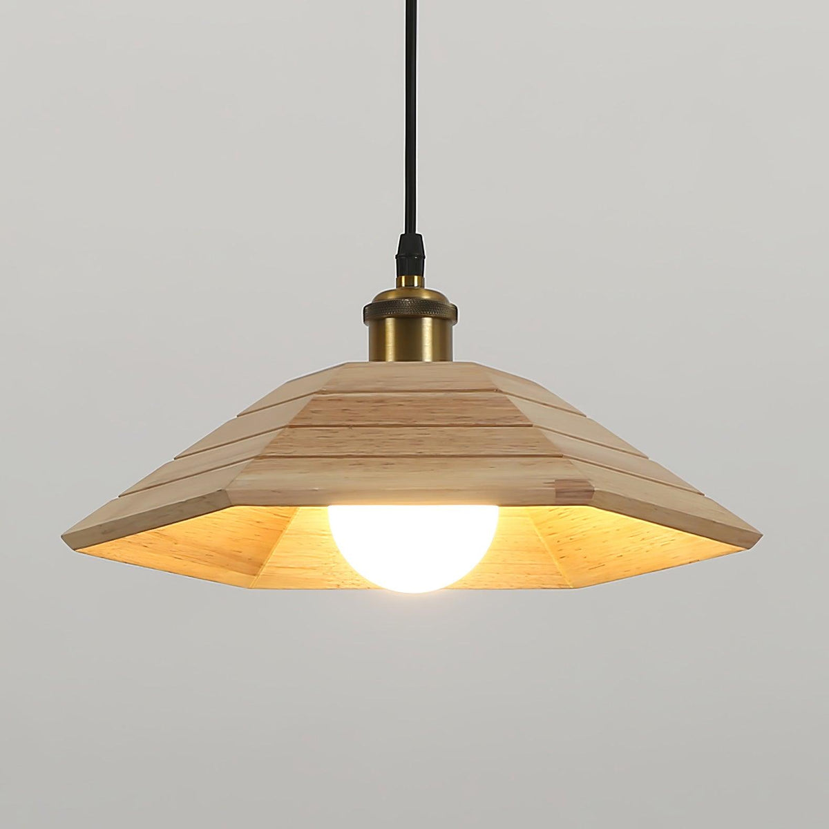Evys Traditional Art Wood Pendant Light