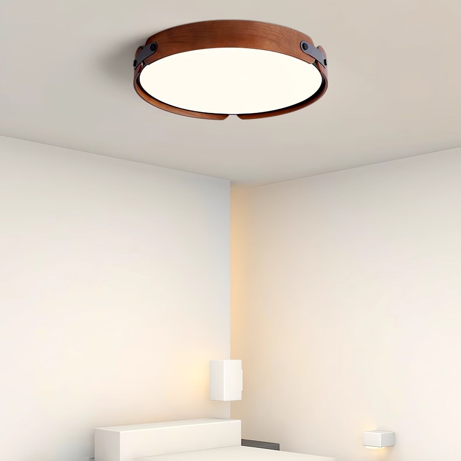 Rosestead Wood Flush Mount Ceiling Light