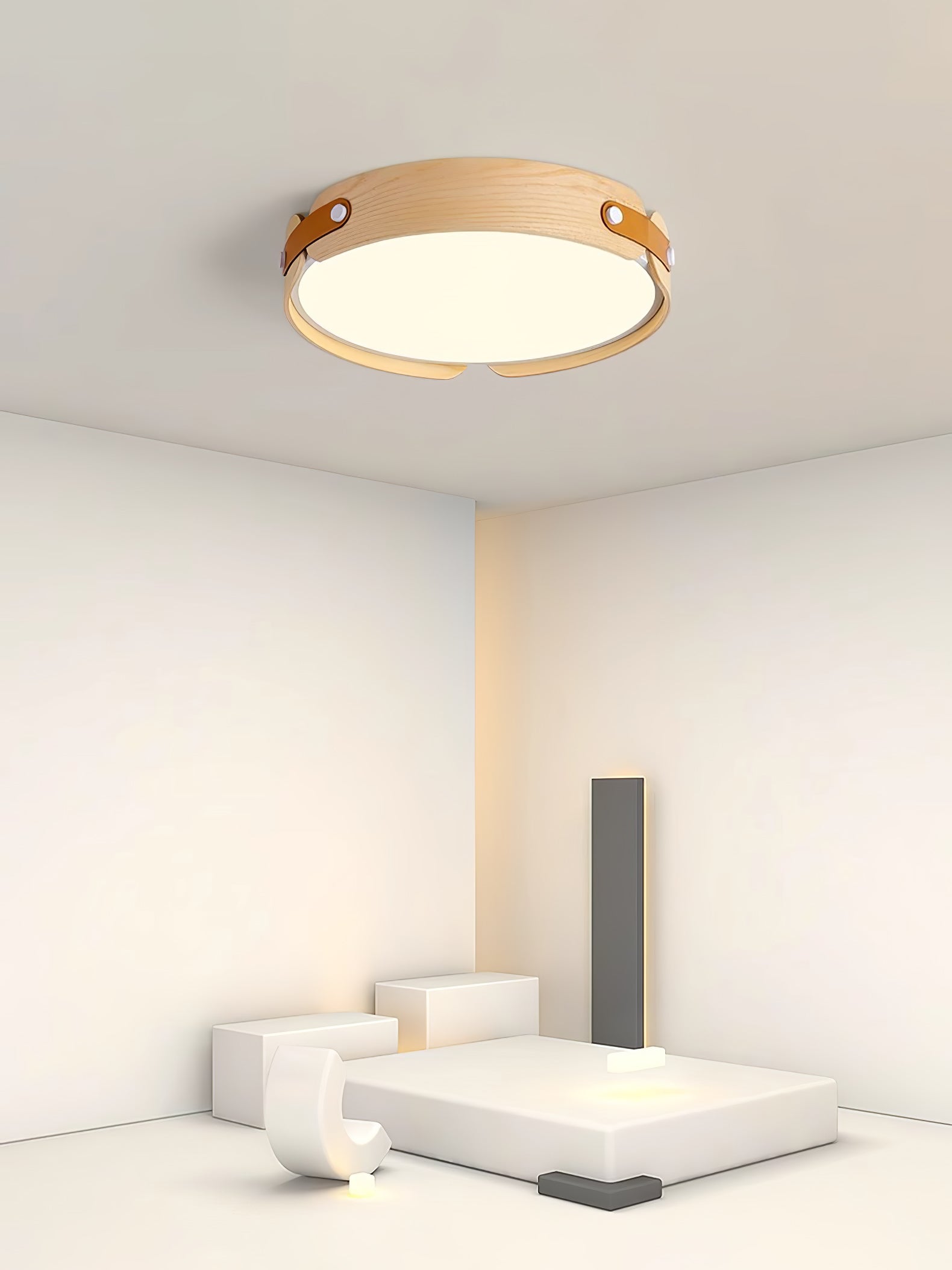 Rosestead Wood Flush Mount Ceiling Light