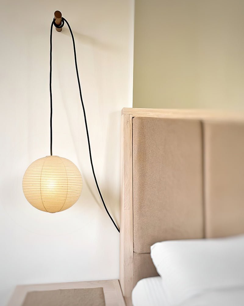 Beauwell Paper Globe White Plug Wire Pendant Light