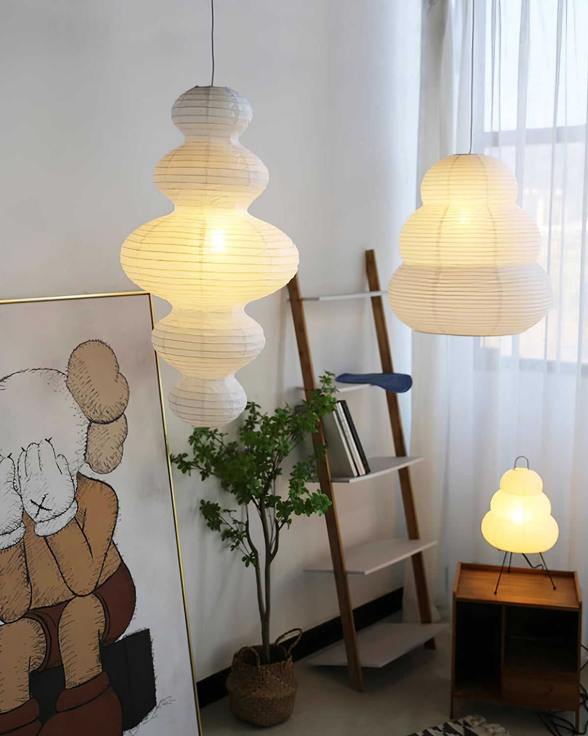 Lythaaris Natural Art Swag Pendant Lamp
