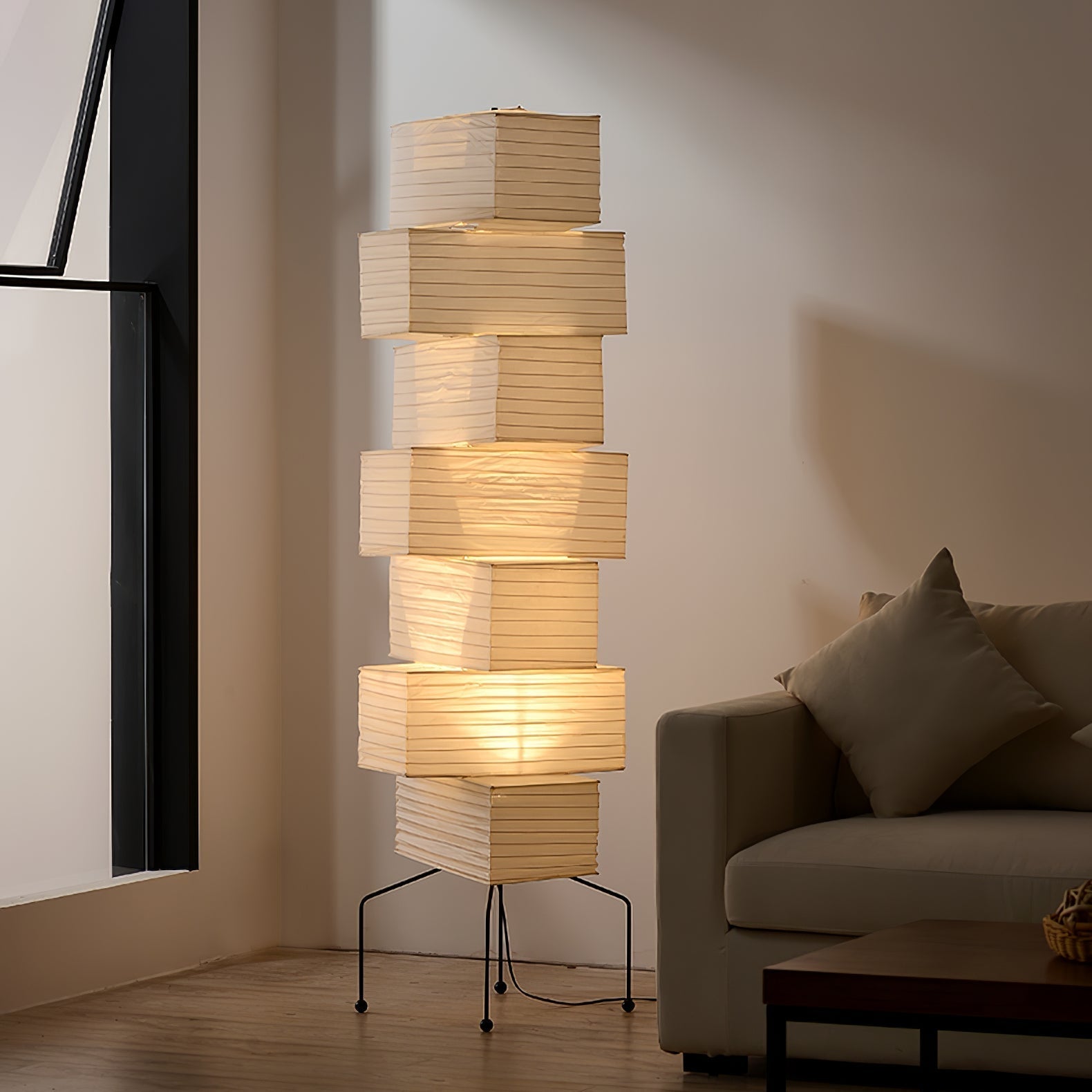 Avara Paper Floor Lamp - Neutral Decor