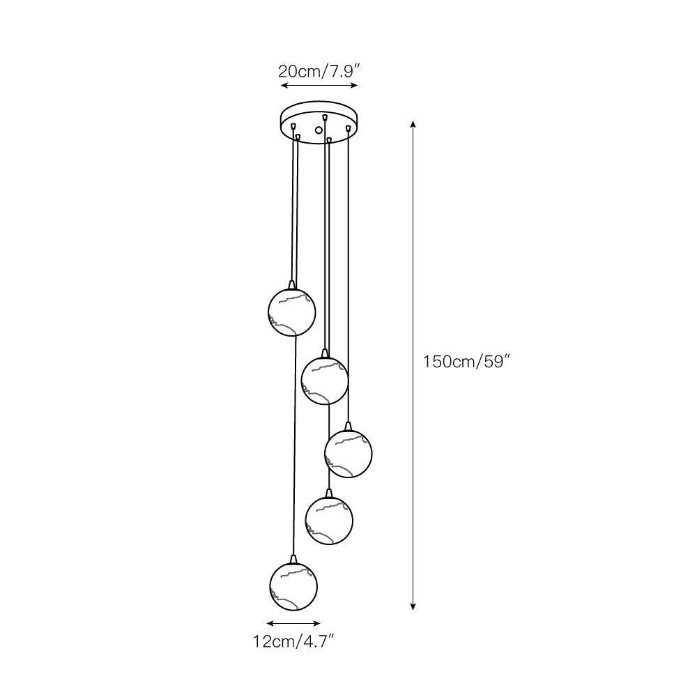 Gloruvye Balls Modern Cluster Alabaster Chandelier