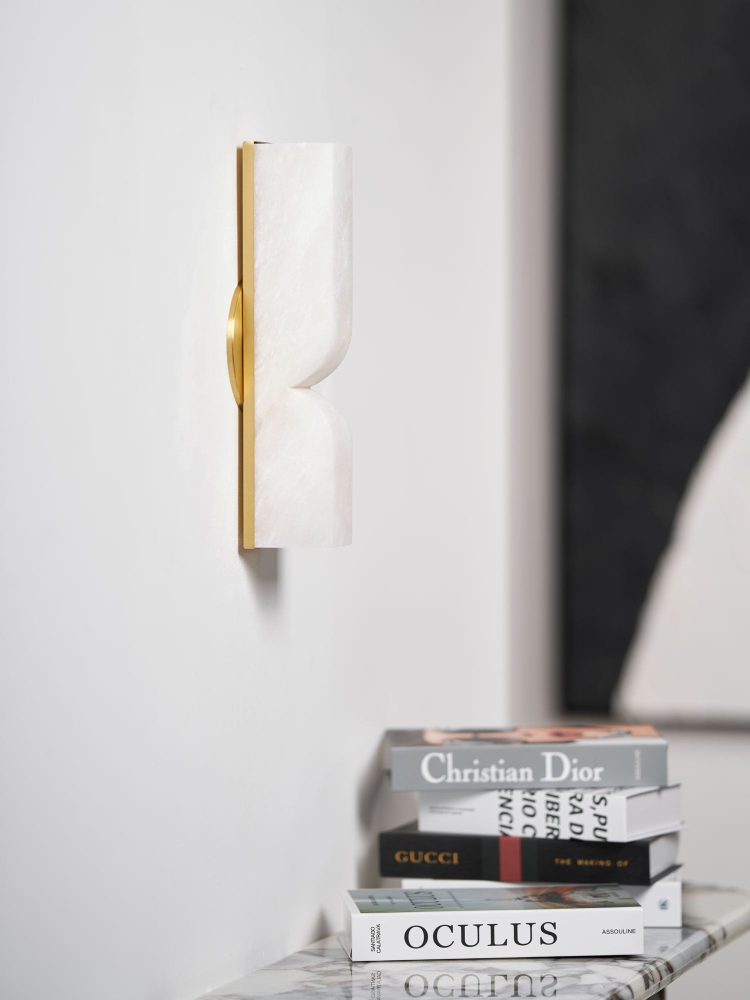 Lena Alabaster Rectangular Plug Wall Lamp