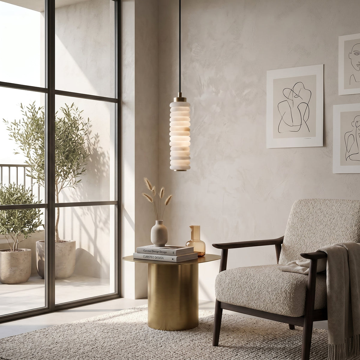 Eirisiella Alabaster Pendant Lamp