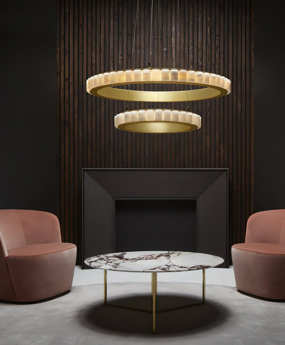 Aurelia Double Ring Alabaster Chandelier