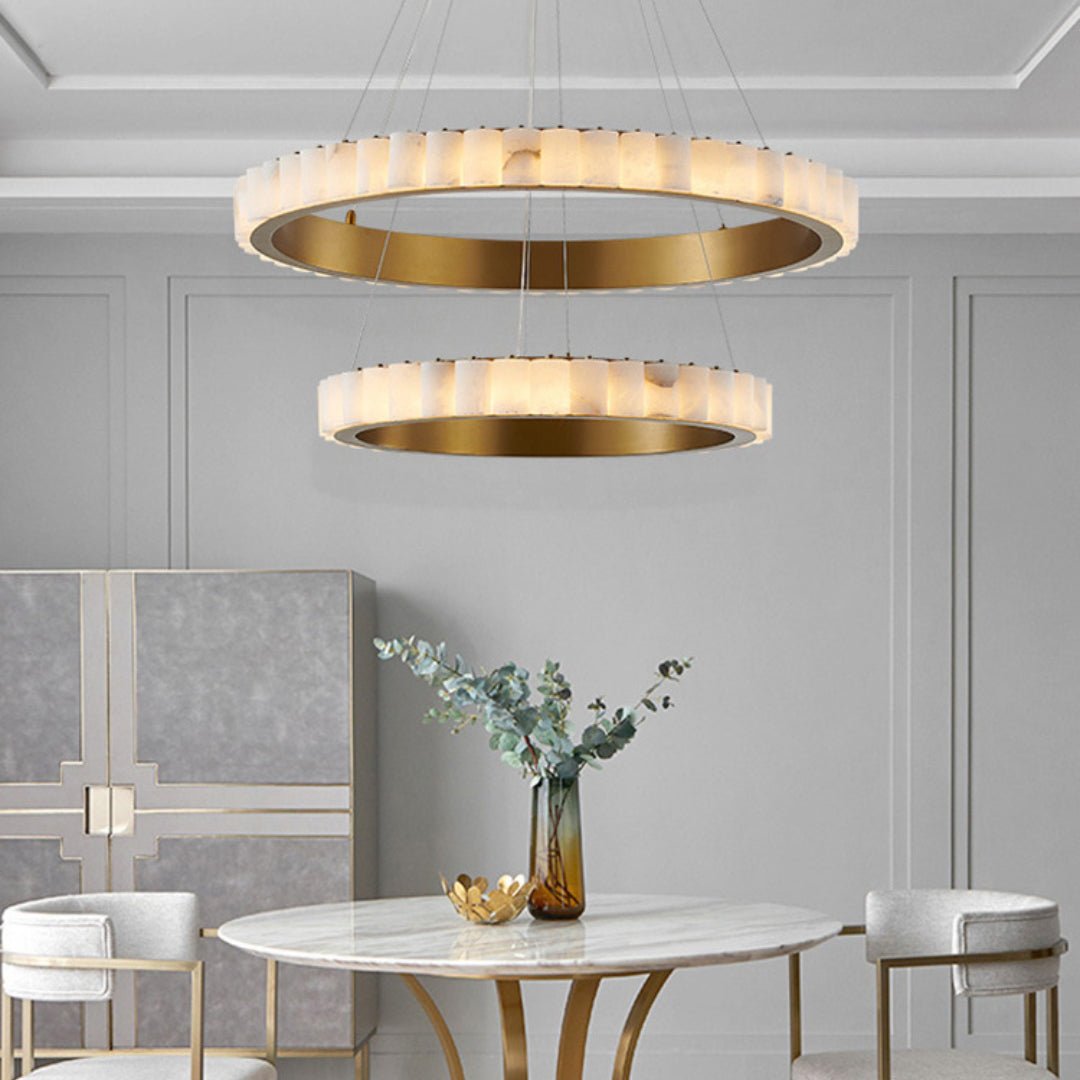 Aurelia Double Ring Alabaster Chandelier