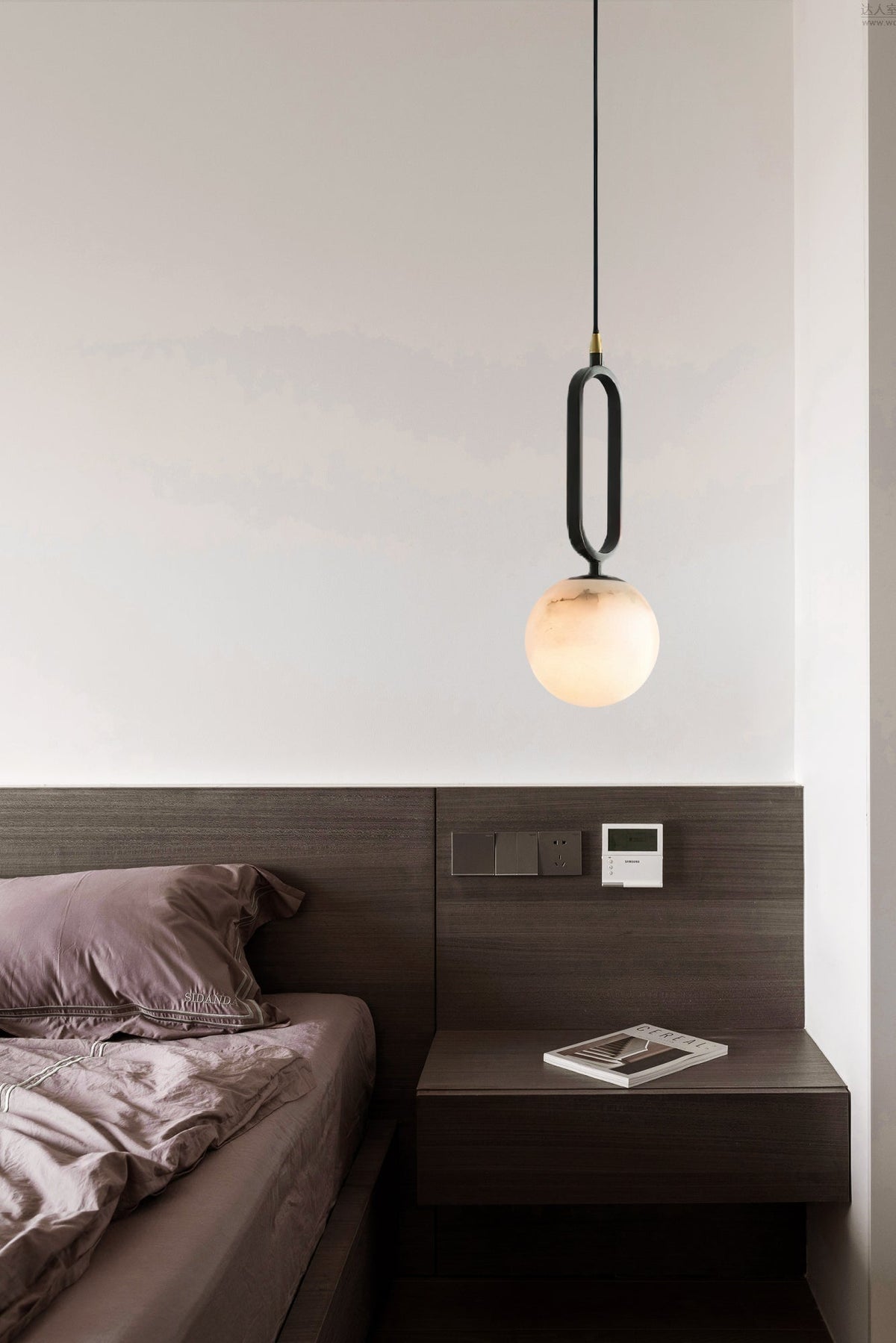 Gloruvyd Minimalist Ball Alabaster Pendant Light