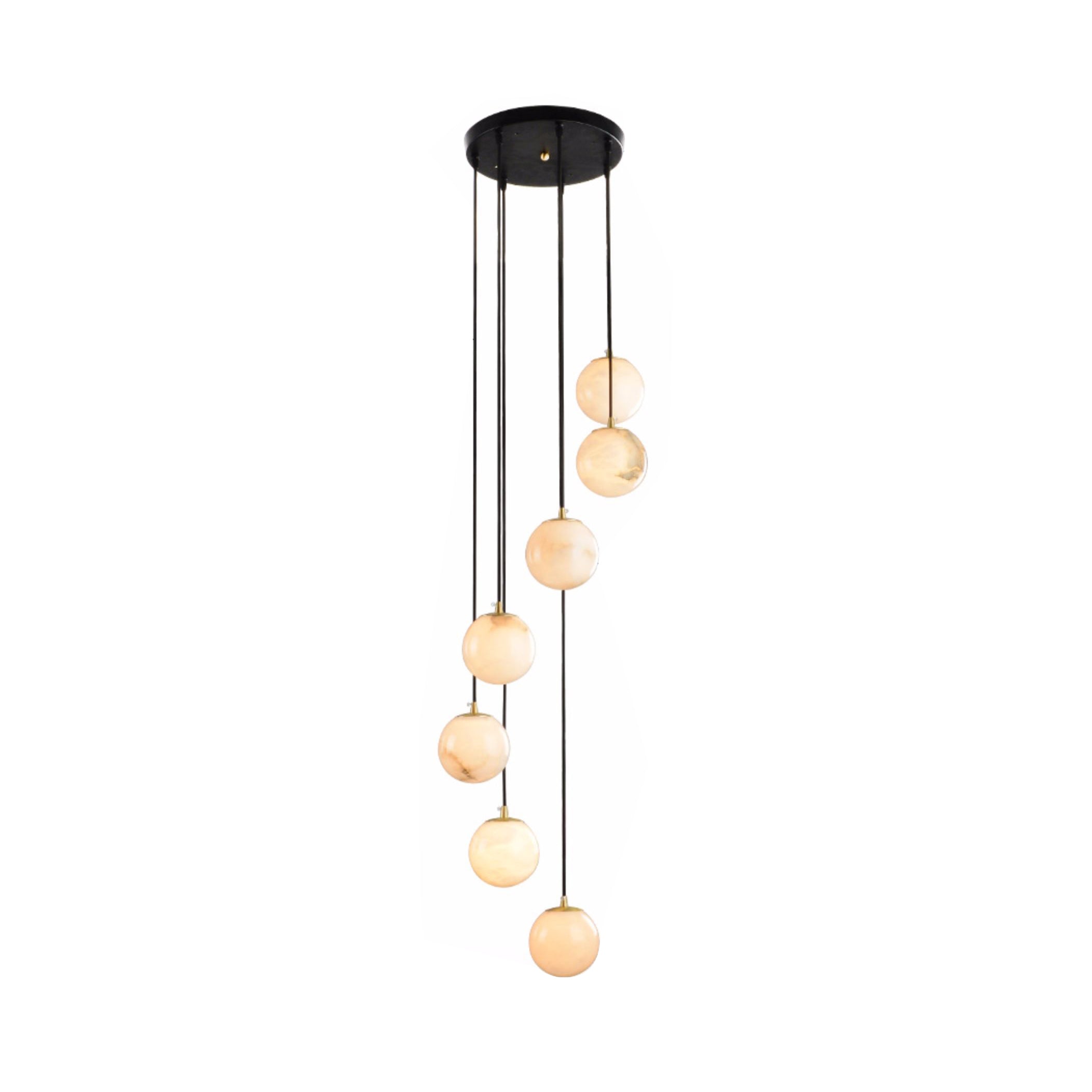 Belen Balls Modern Cluster Alabaster Chandelier