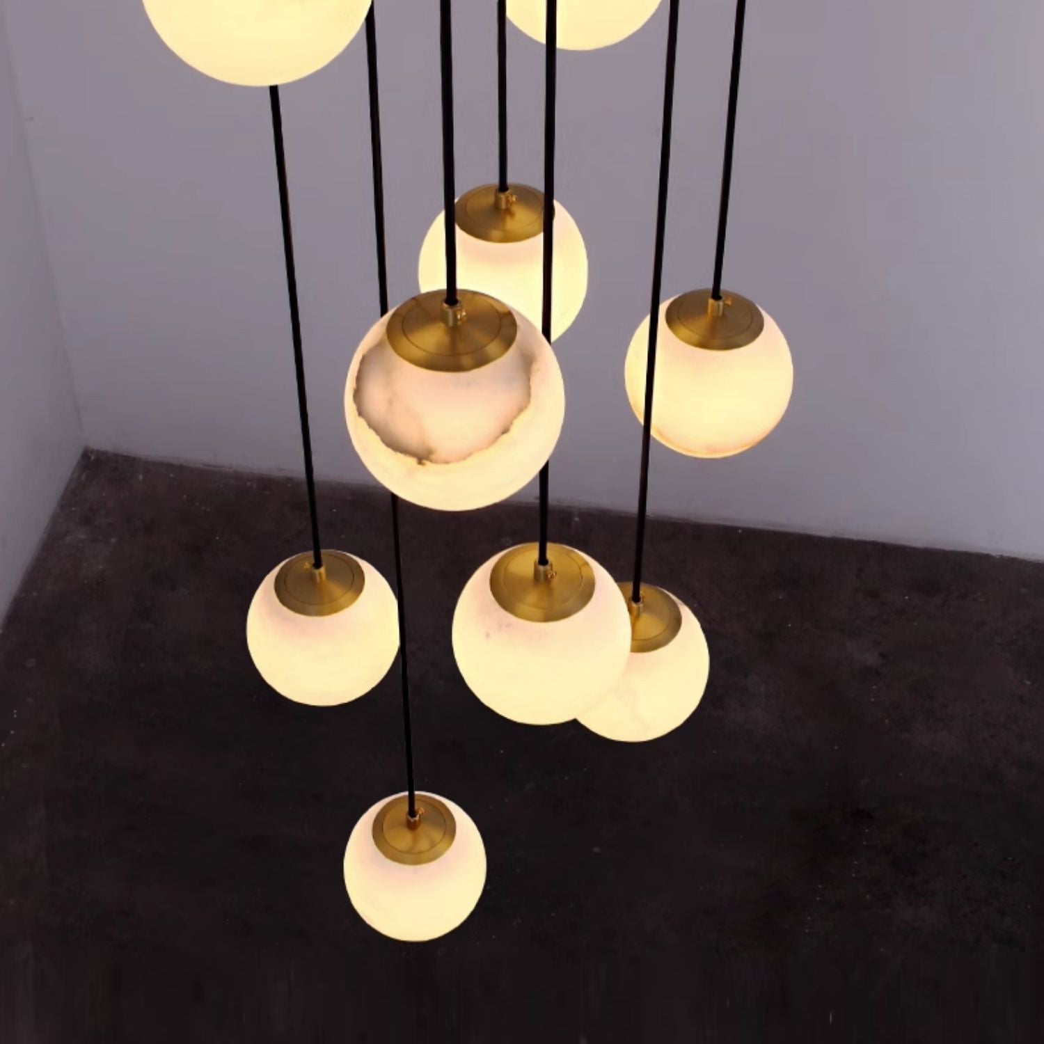 Gloruvye Balls Modern Cluster Alabaster Chandelier