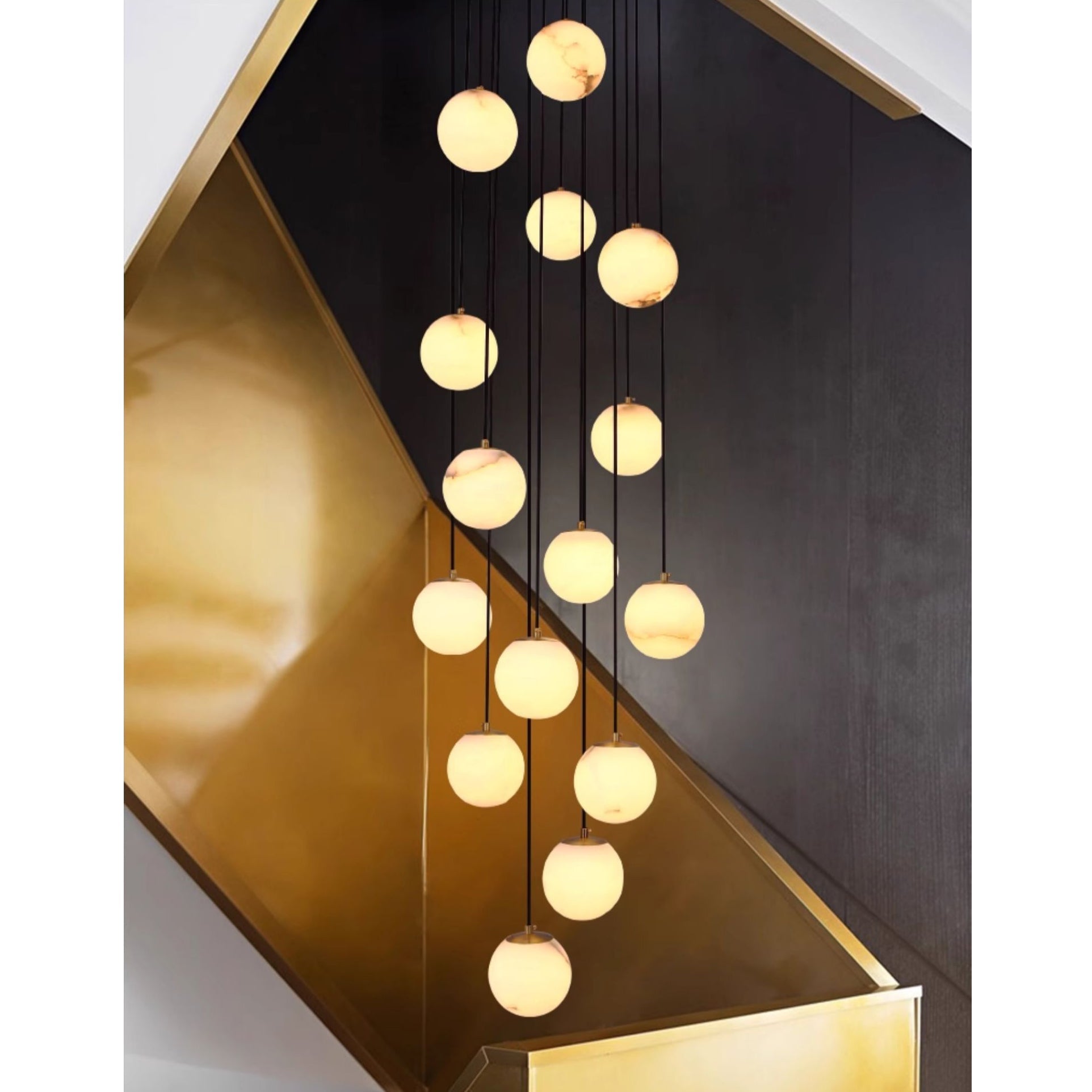 Gloruvye Balls Modern Cluster Alabaster Chandelier