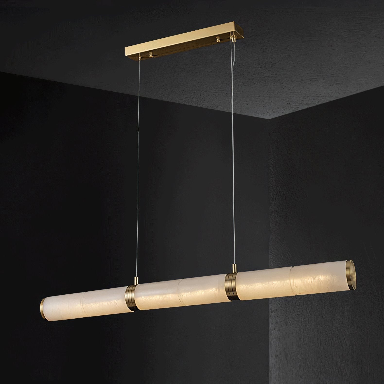 Gevrel Minimalist Alabaster Linear Pendant Light