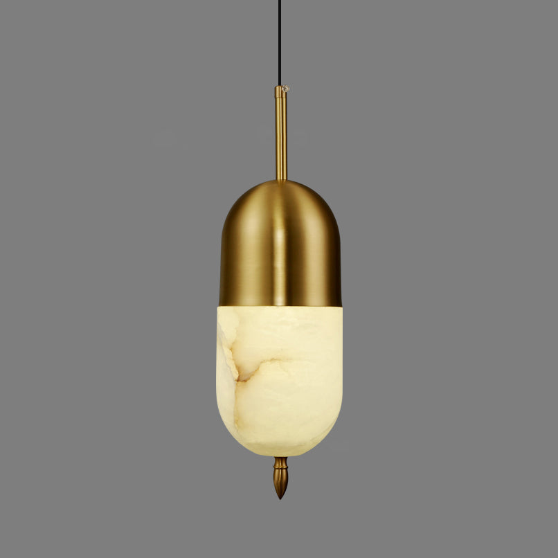 Himinuvye Alabaster Minimalist Bolus Brass Pendant Light