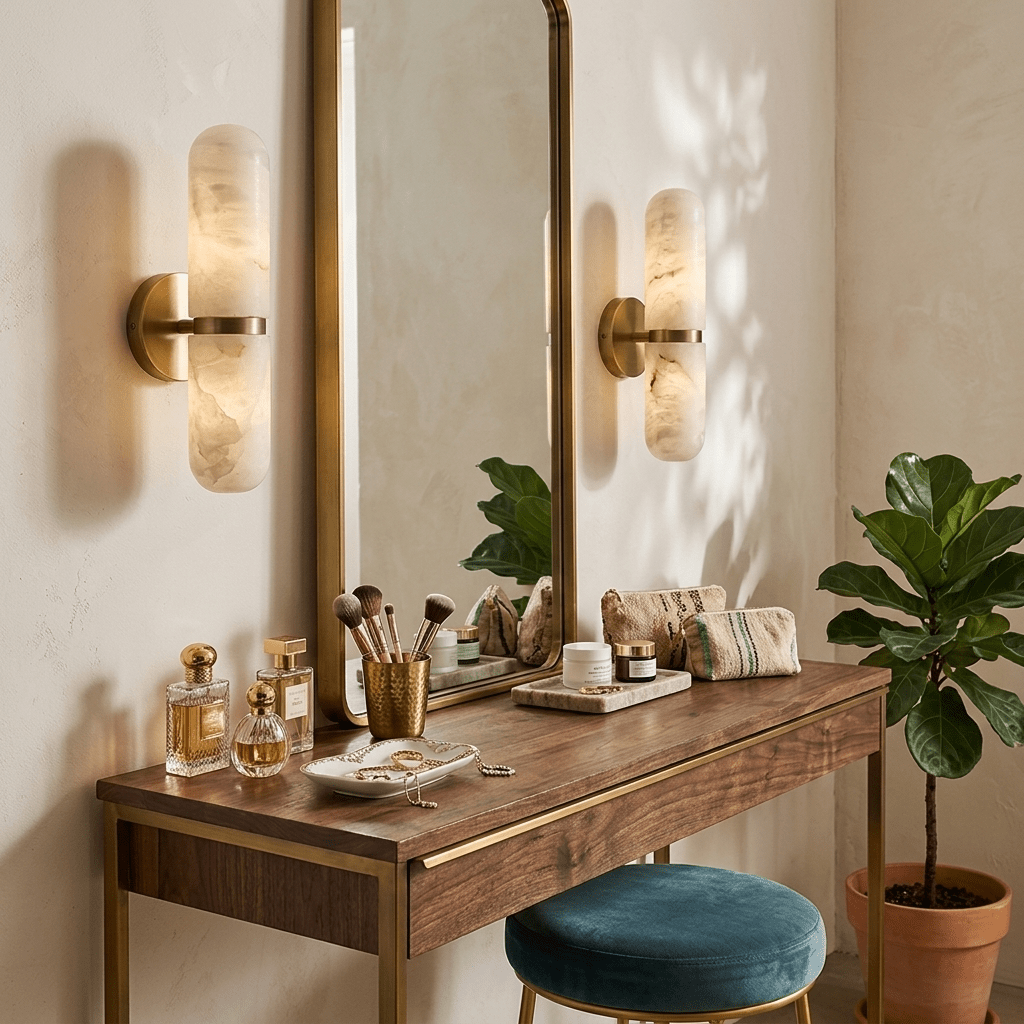 Ismerie Alabaster Capsule Wall Sconce