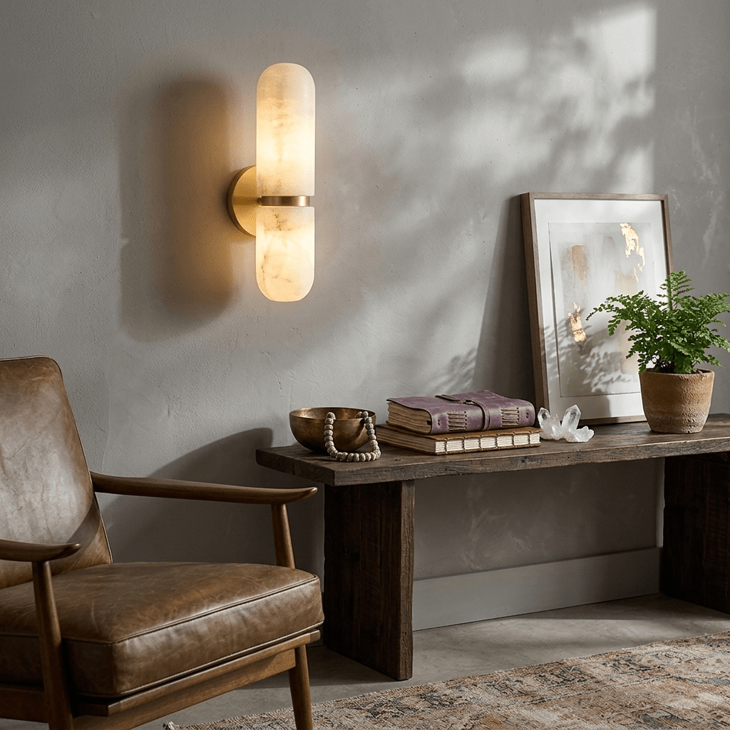 Ismerie Alabaster Capsule Wall Sconce