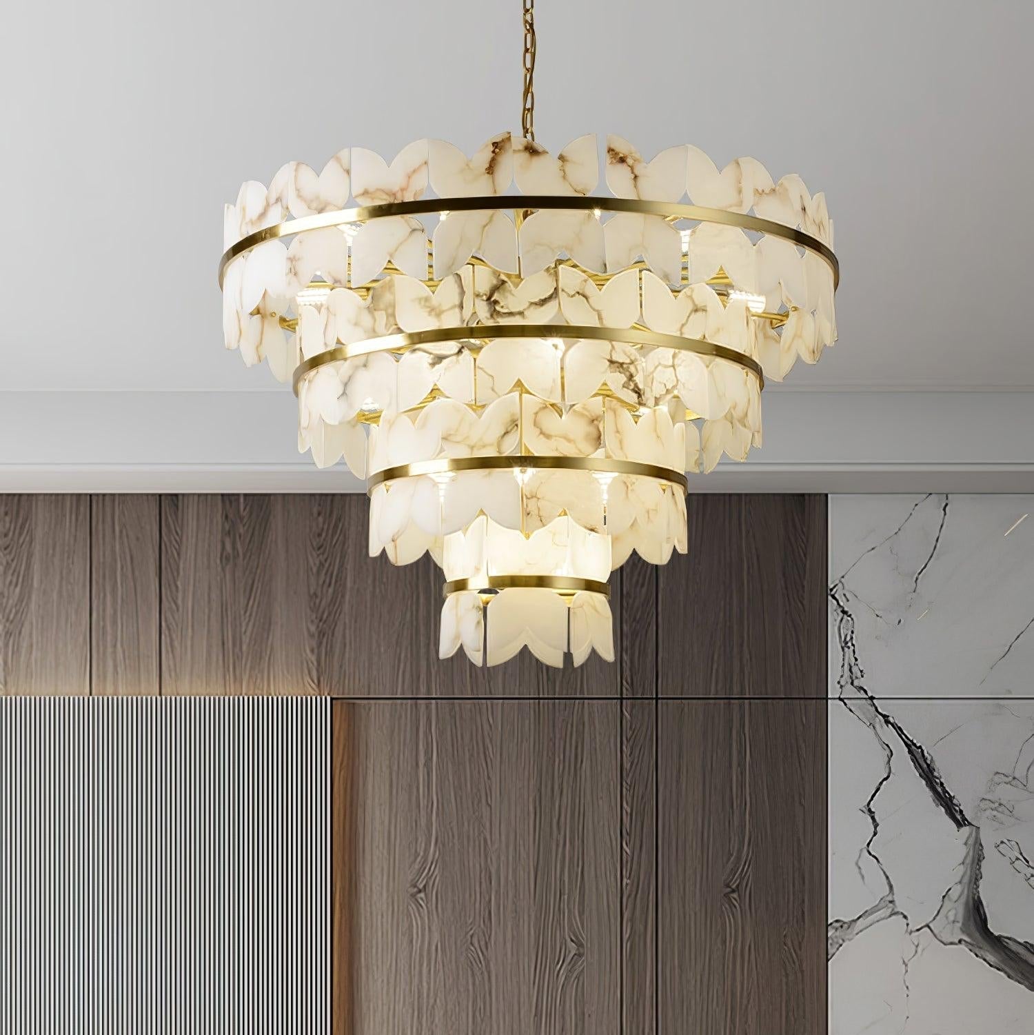 Seraphina Vintage Alabaster Chandelier Light
