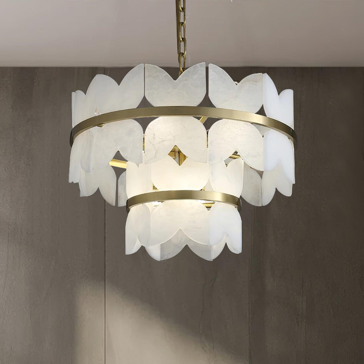Seraphina Vintage Alabaster Chandelier Light