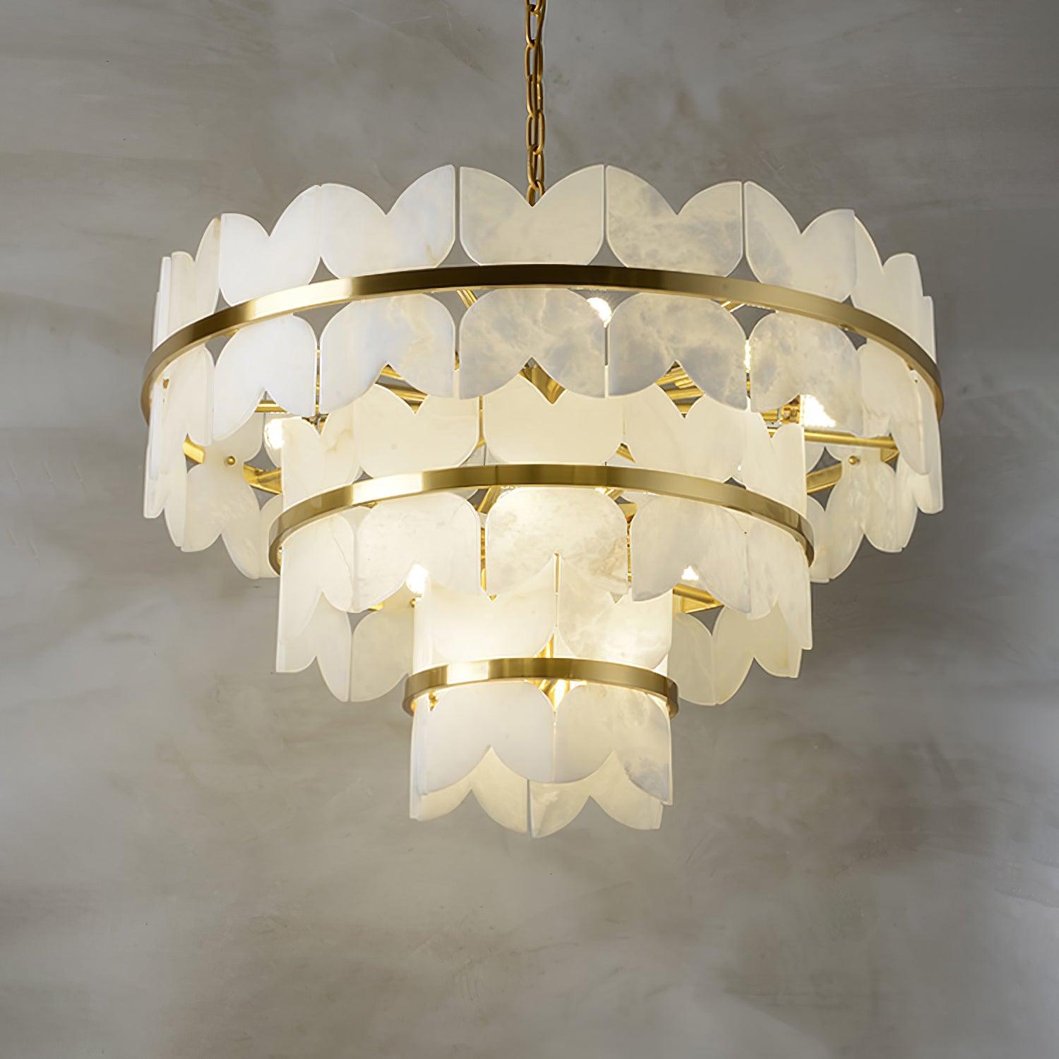 Seraphina Vintage Alabaster Chandelier Light