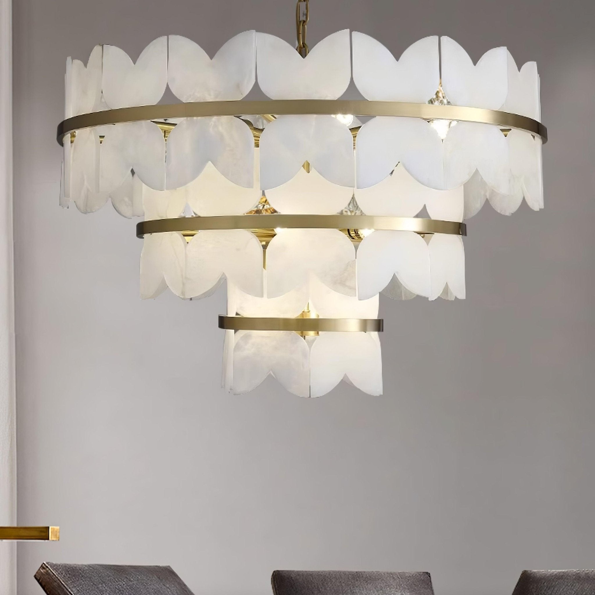 Seraphina Vintage Alabaster Chandelier Light