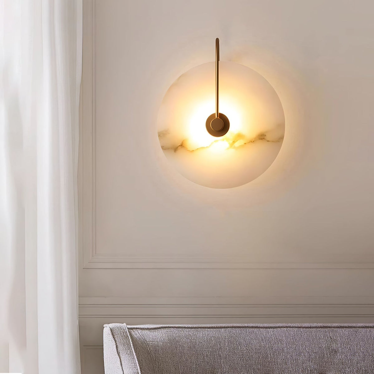 Albeenne Alabaster Globe Wall Lamp