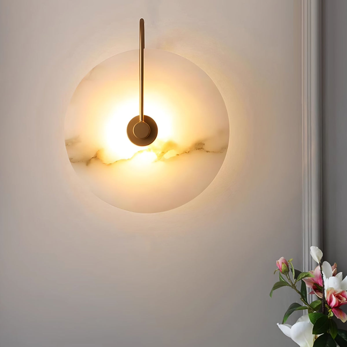 Albeenne Alabaster Globe Wall Lamp
