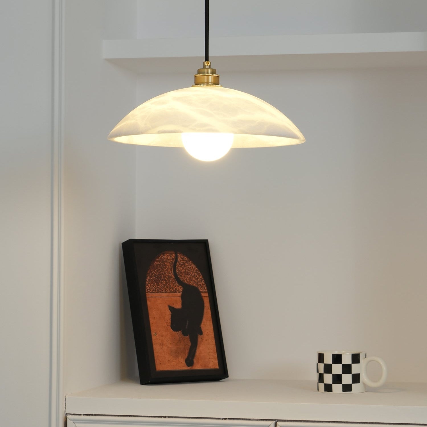 Nerea Minimalist Alabaster Pendant Light - Neutral Decor