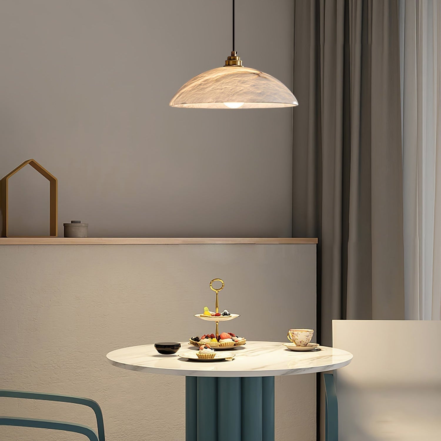 Nerea Minimalist Alabaster Pendant Light - Neutral Decor