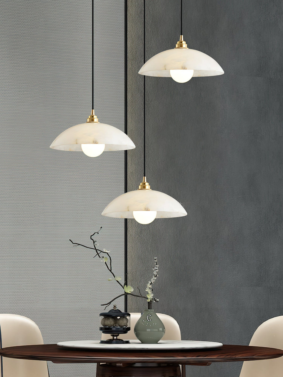 Ljomuvyd Individual Creativity Dome Alabaster Pendant Light