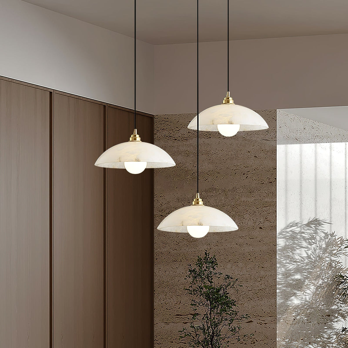Ljomuvyd Individual Creativity Dome Alabaster Pendant Light