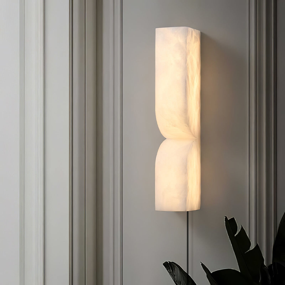 Lena Alabaster Rectangular Plug Wall Lamp
