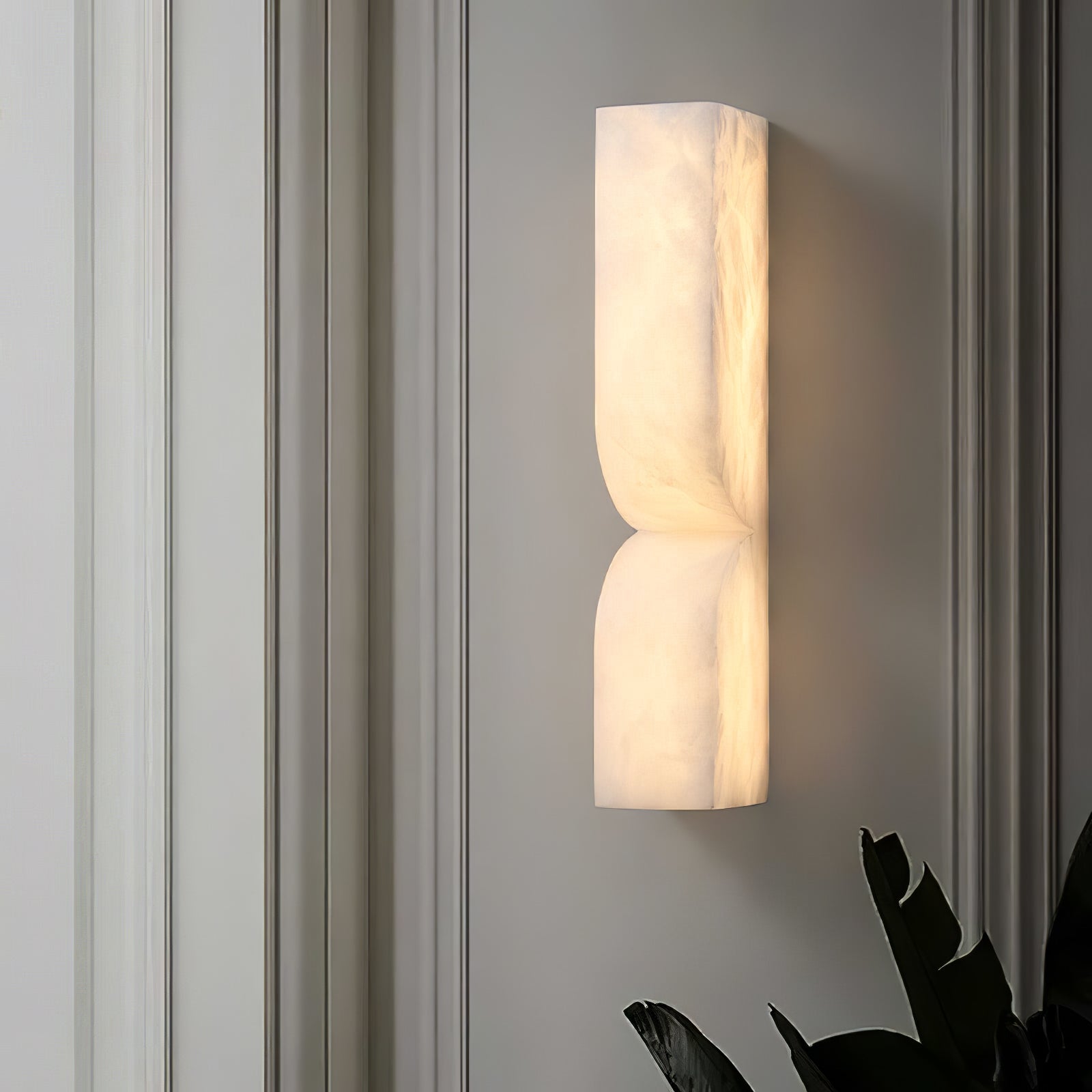 Lena Alabaster Rectangular Plug Wall Lamp