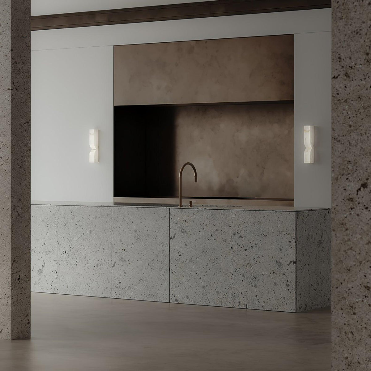 Lena Alabaster Rectangular Plug Wall Lamp