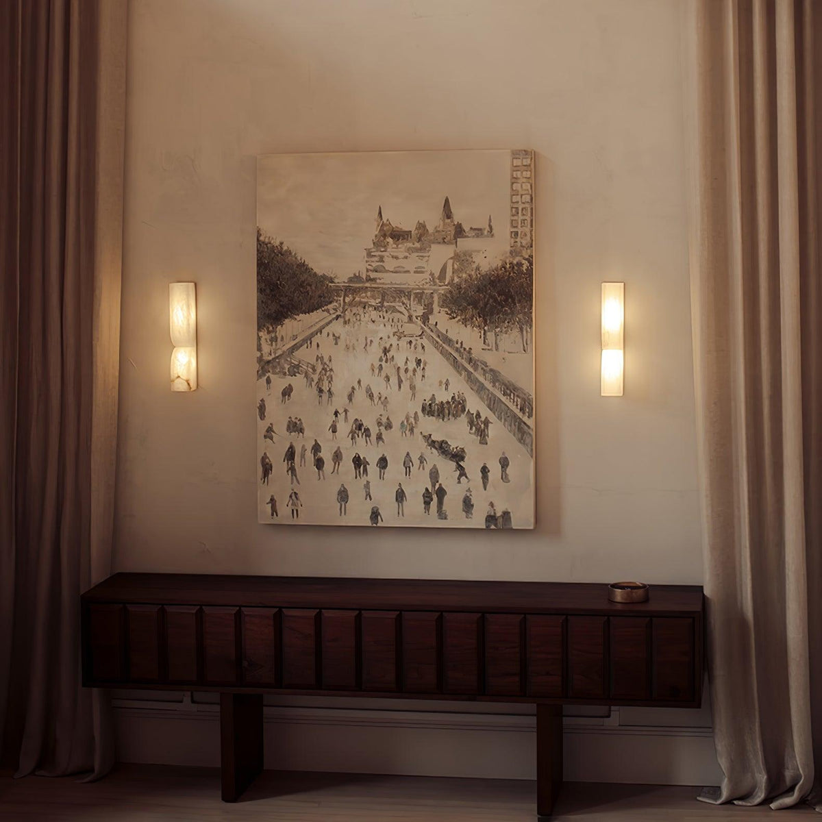 Lena Alabaster Rectangular Plug Wall Lamp
