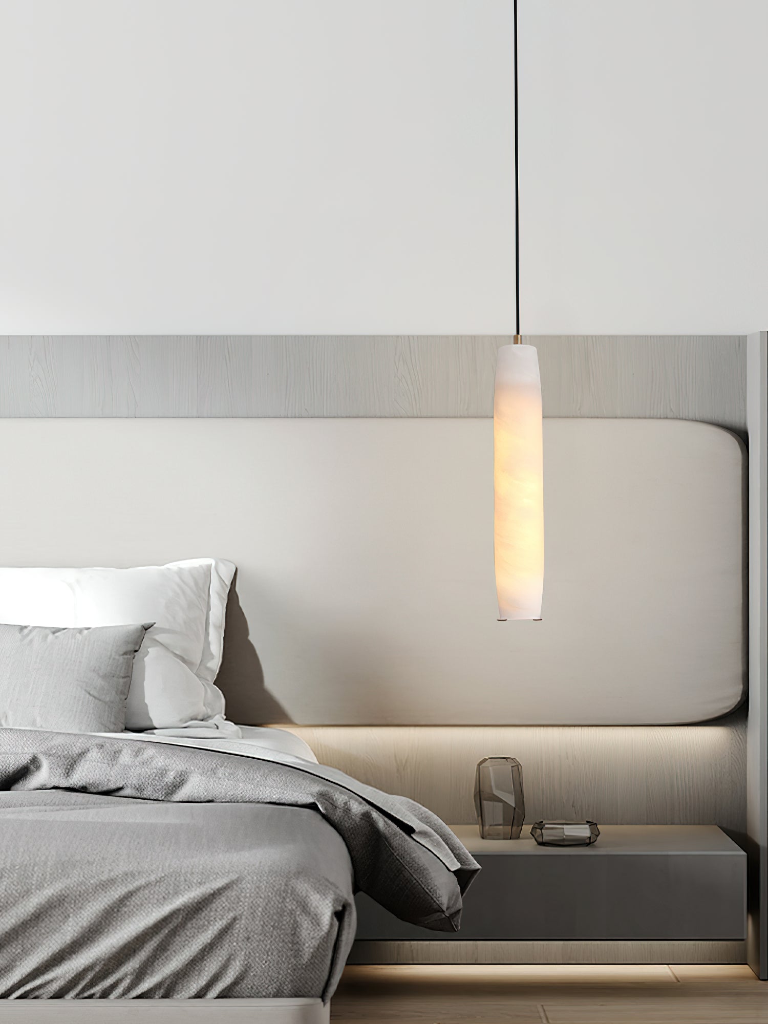 Orven Flute Modern Minimalist Alabaster Pendant Light