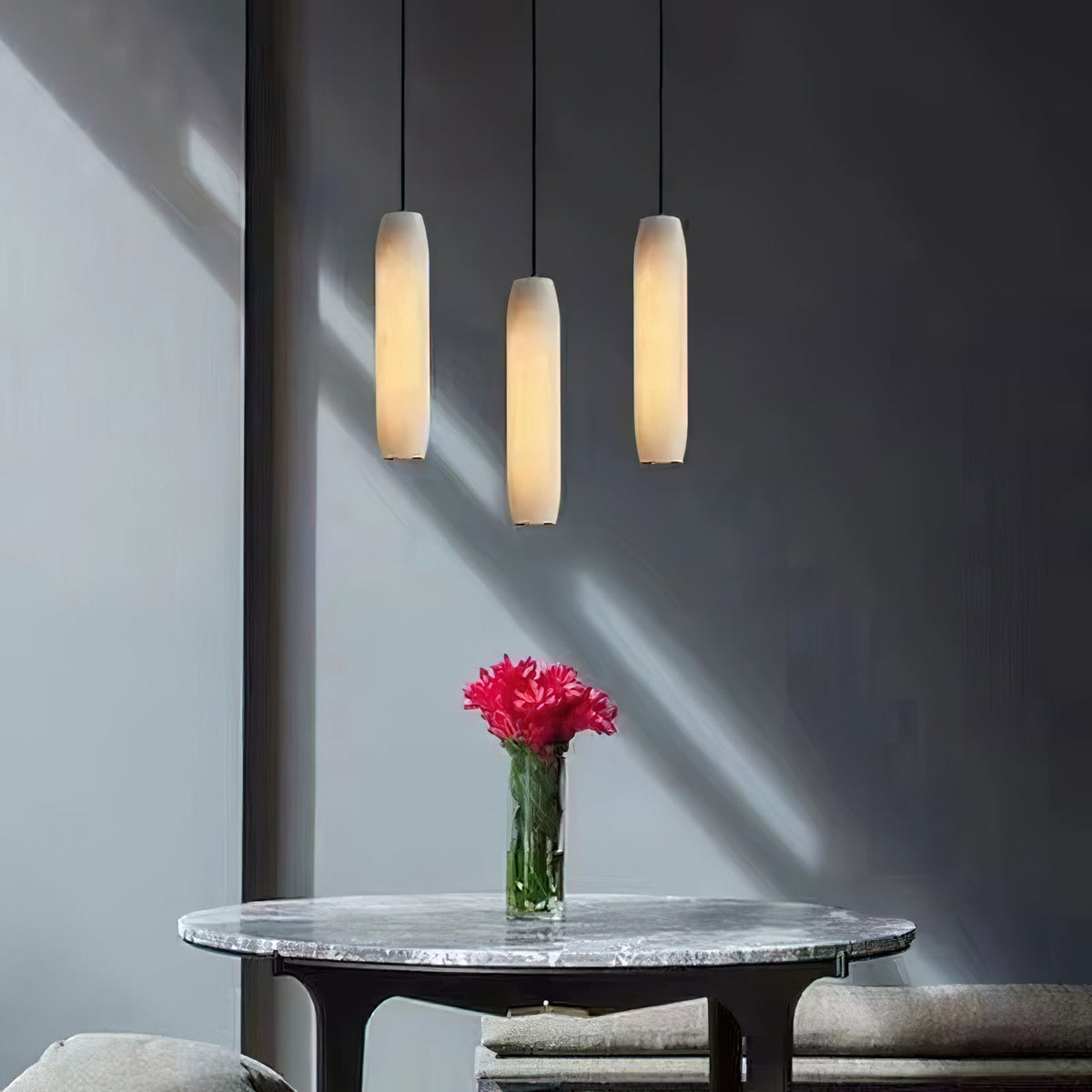 Orven Flute Modern Minimalist Alabaster Pendant Light