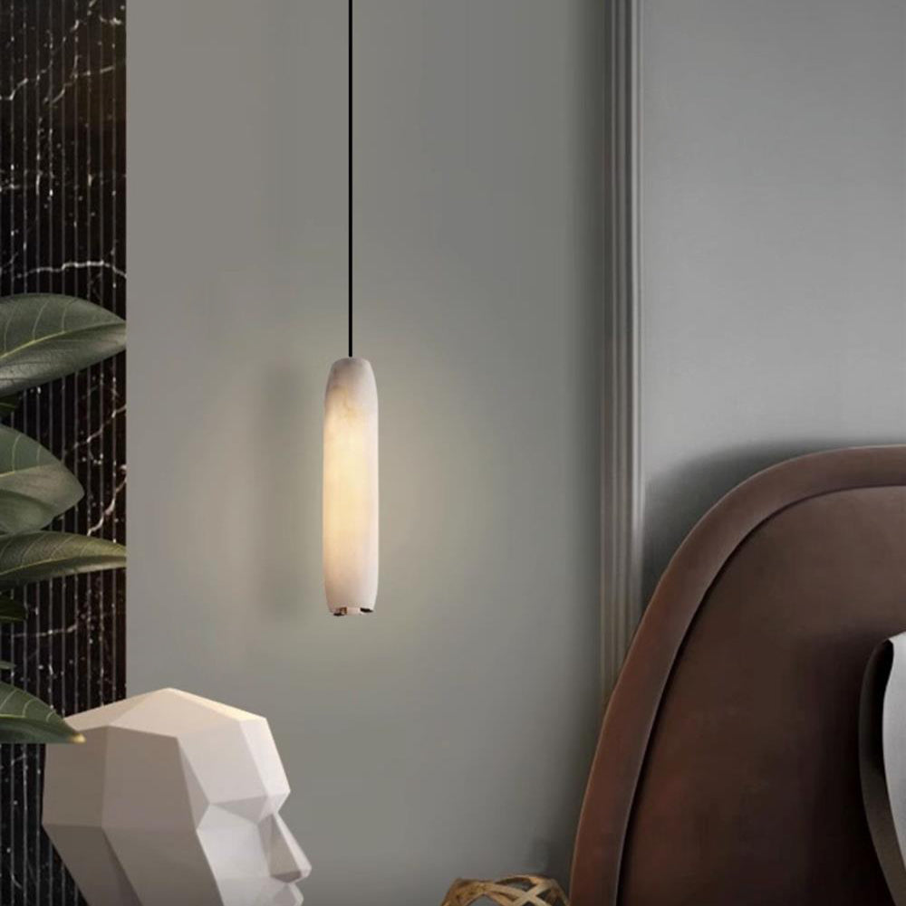 Orven Flute Modern Minimalist Alabaster Pendant Light