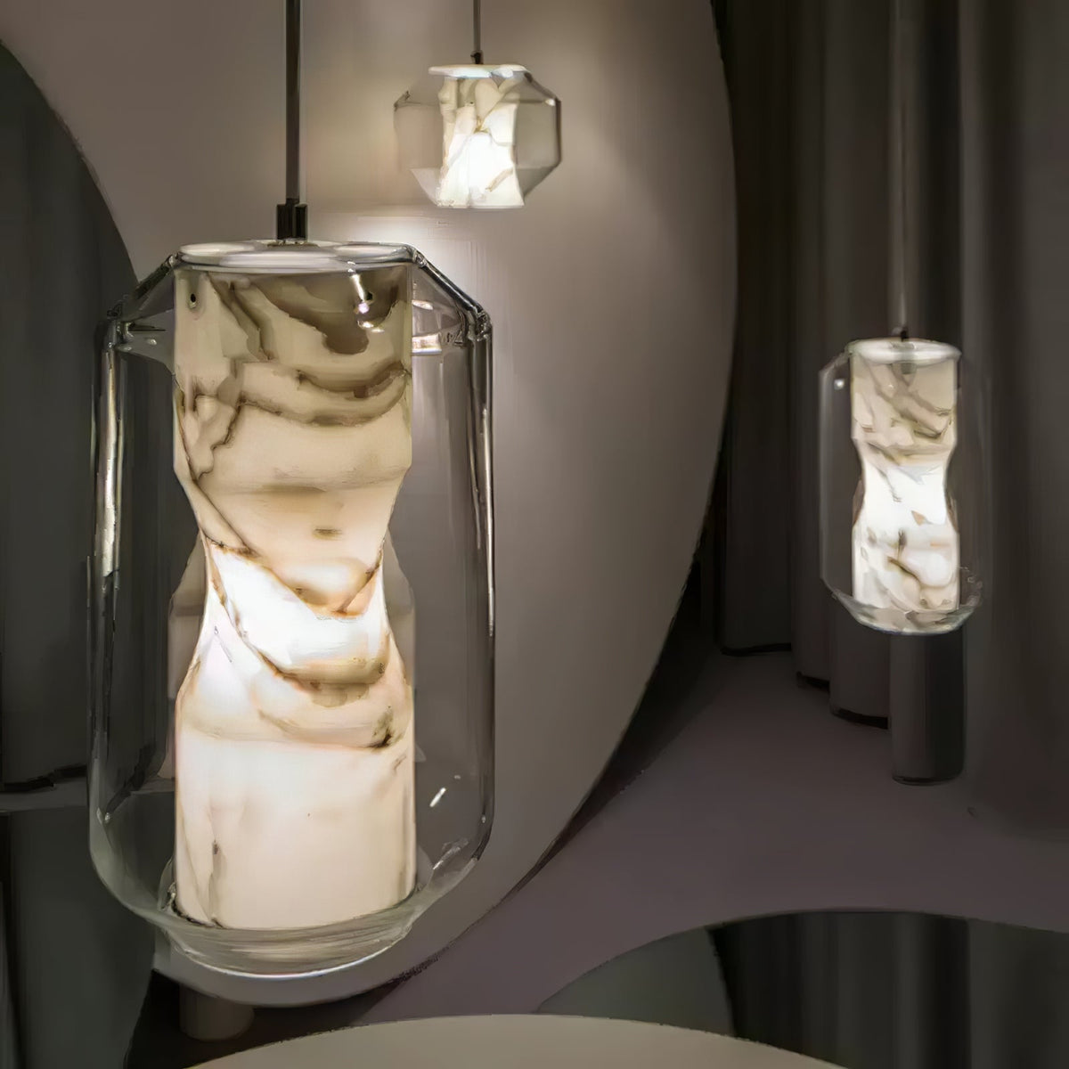 Edenborne Alabaster Glass Cylinder Pendant Light