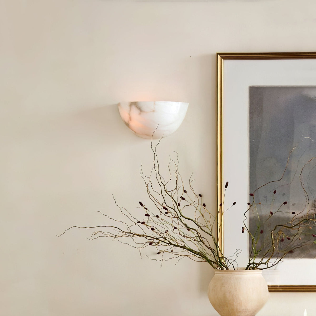Albinelia Half-moon Alabaster Wall Light