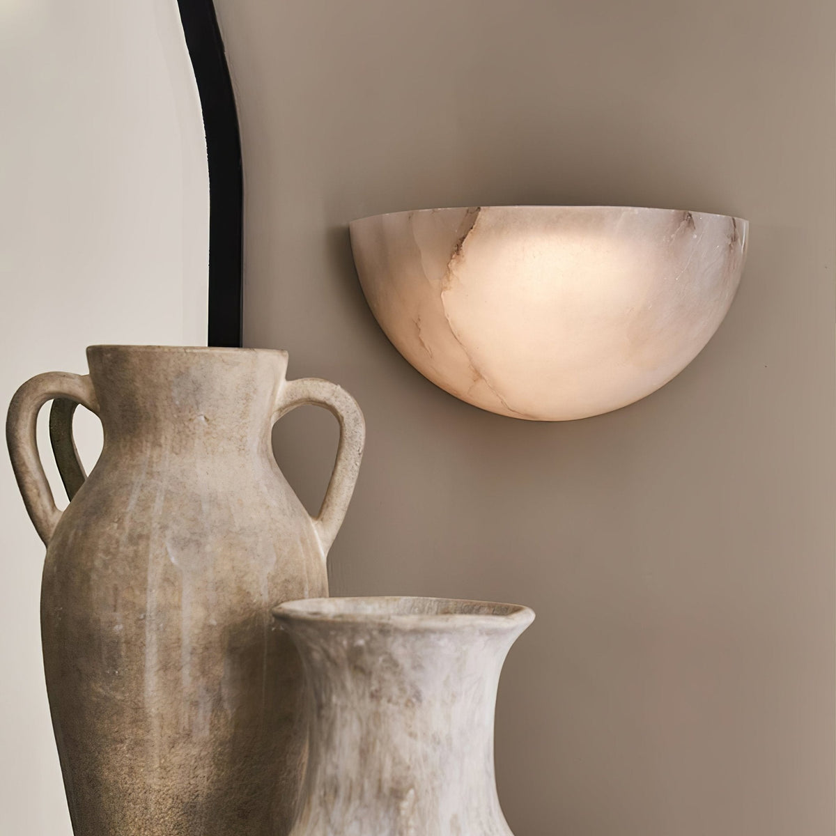 Albinelia Half-moon Alabaster Wall Light