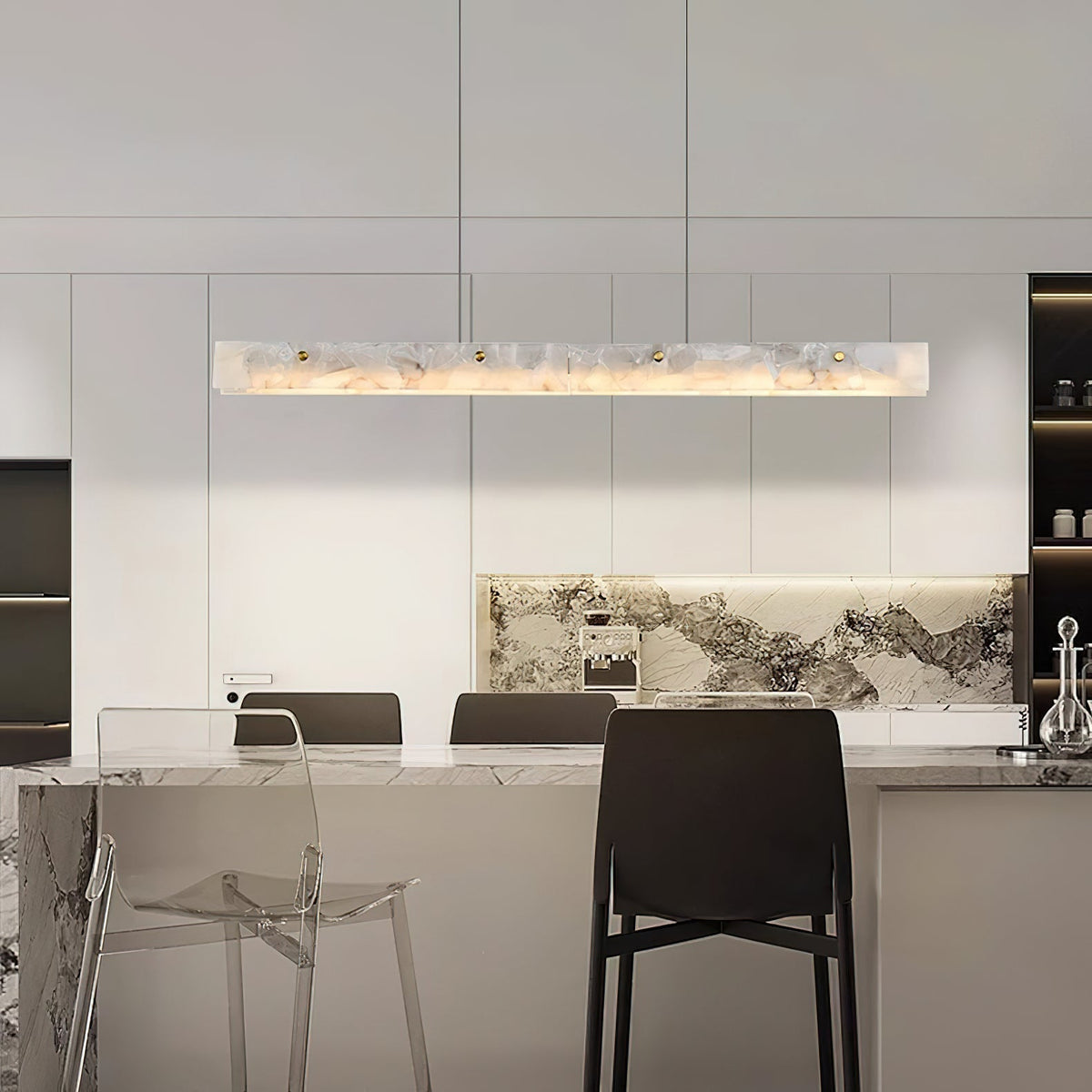 Vexor LED Modern Linear Alabaster Pendant Light