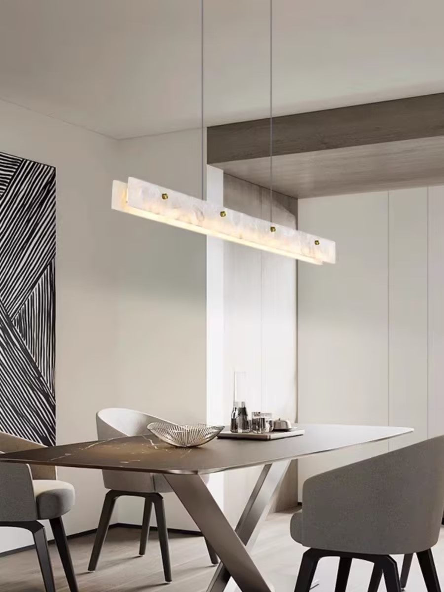 Vexor LED Modern Linear Alabaster Pendant Light