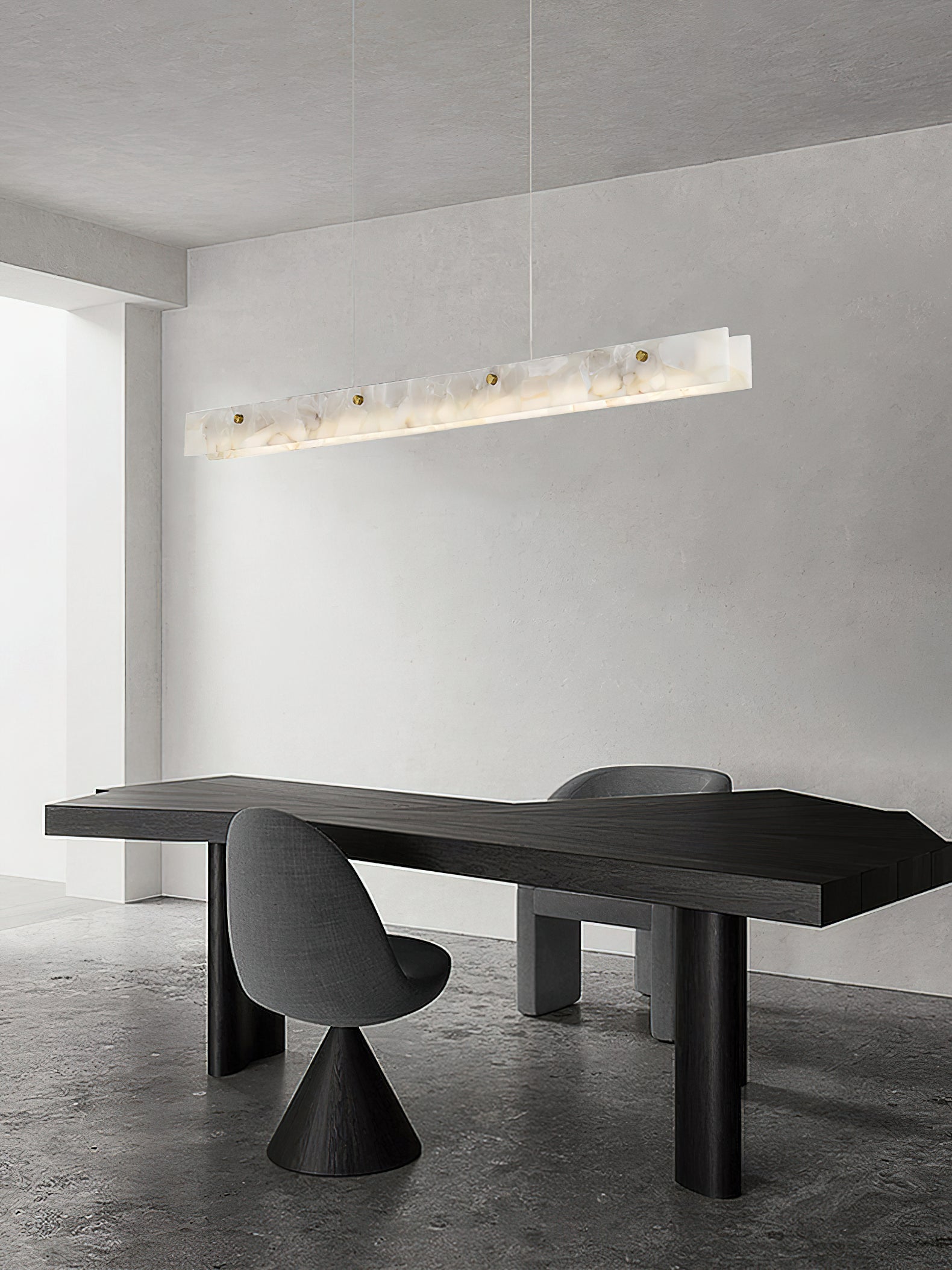 Vexor LED Modern Linear Alabaster Pendant Light