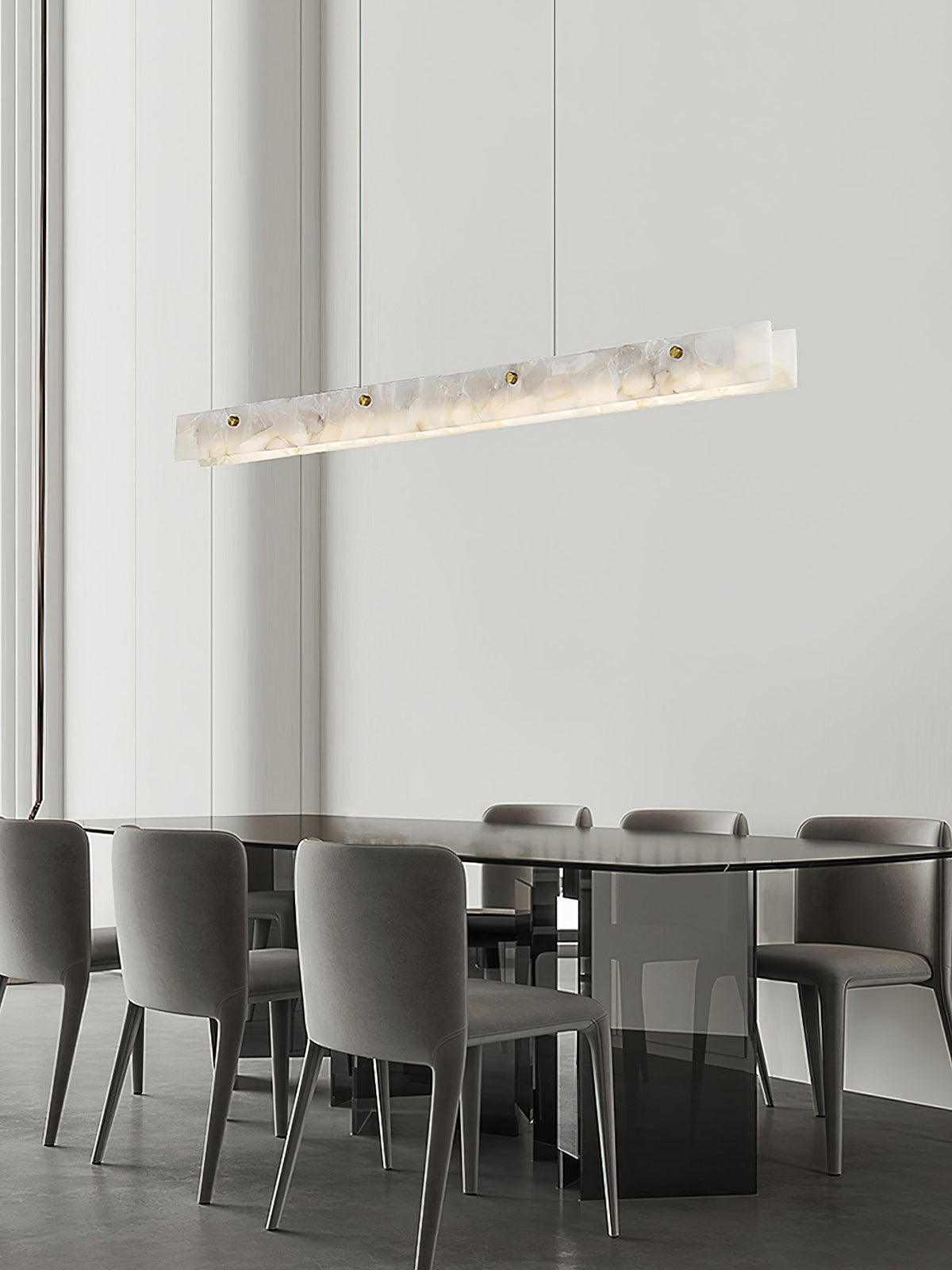 Vexor LED Modern Linear Alabaster Pendant Light