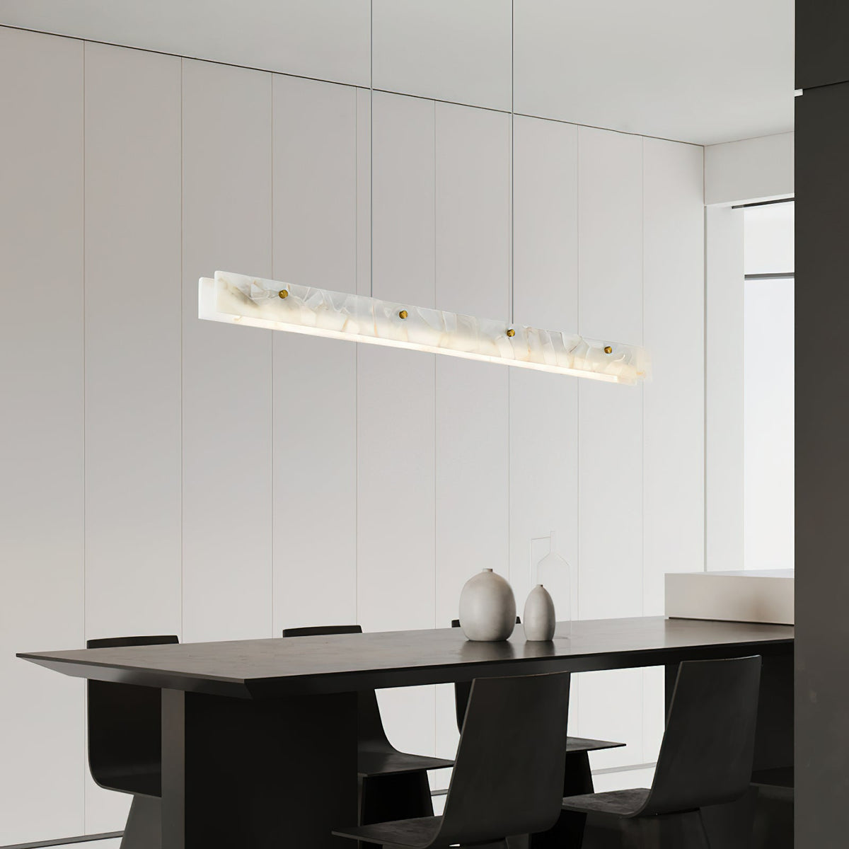 Vexor LED Modern Linear Alabaster Pendant Light