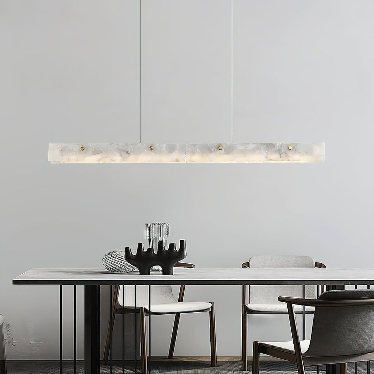 Vexor LED Modern Linear Alabaster Pendant Light