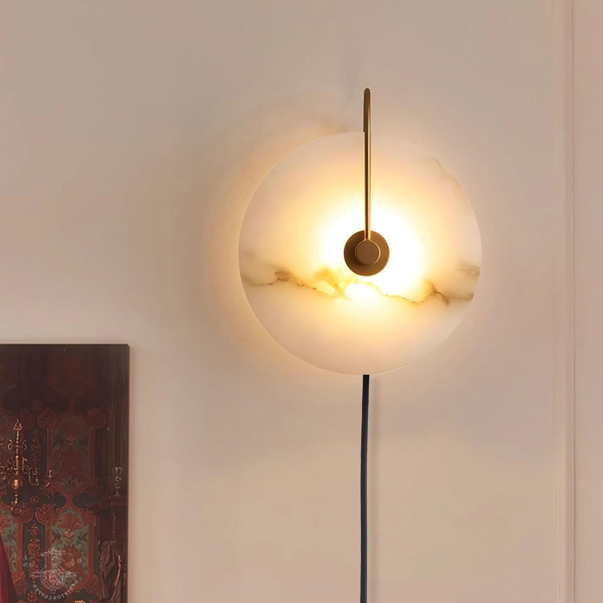 Ceraeyra Alabaster Globe Wall Light